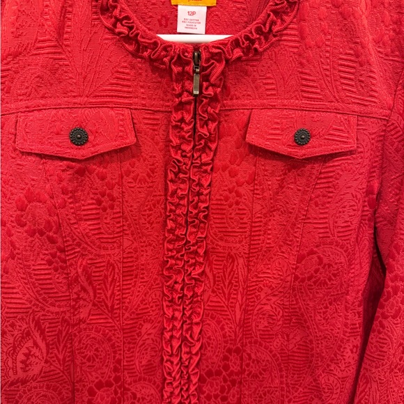 Ruby Rd. Red Textured Jacket - Picture 2 of 4